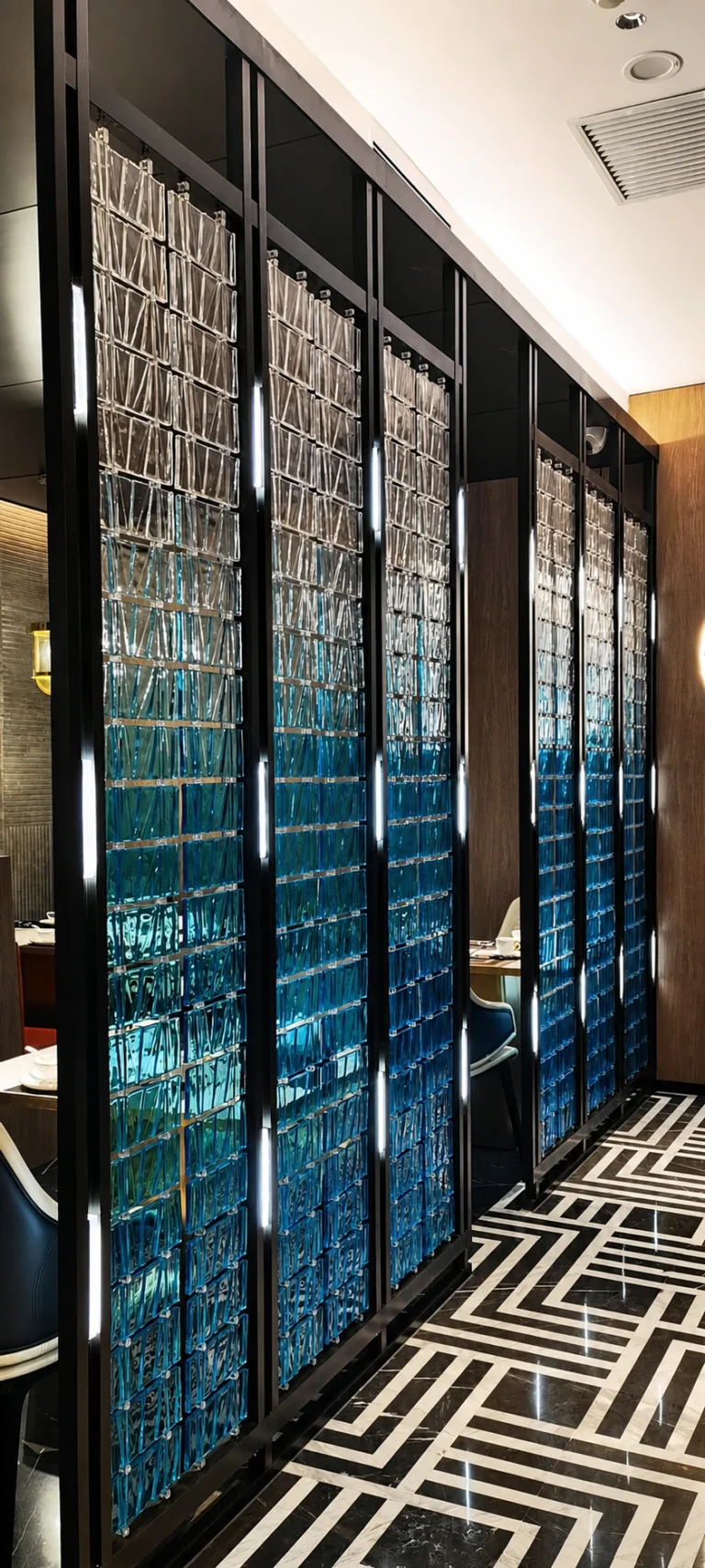 Rectangular Fiber Optic Texture Crystal Panel interior application scene (LMC-CR-1014)