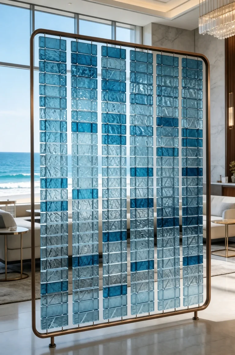 Rectangular Fiber Optic Texture Crystal Panel interior application scene (LMC-CR-1018)